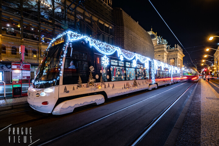 christmas tram prague