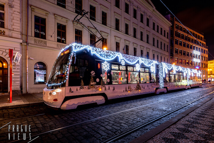 christmas tram prague