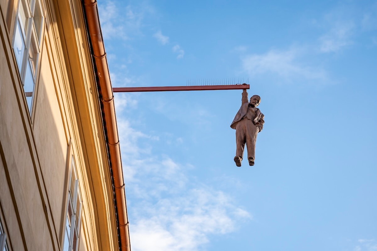 Man Hanging Out - David černý's Statue Of Sigmund Freud Top Unusual David Černý Statues in Prague Center (2025) + Map